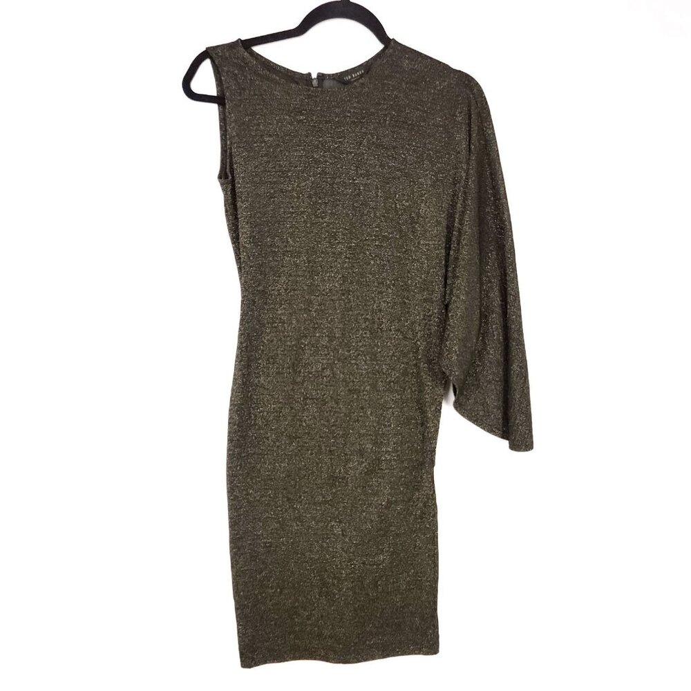 Ted Baker Monyca Draped One Shoulder Cover Up Size 0 Sheer Outer Layer Only